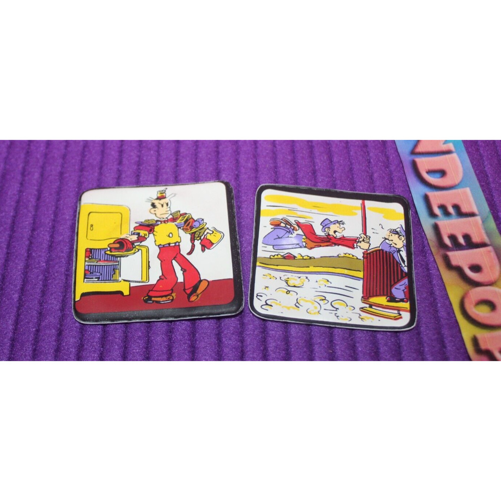 Vintage 2 Piece 1974 Blondie Dagwood Cartoon Puffy Square Magnets King Feature